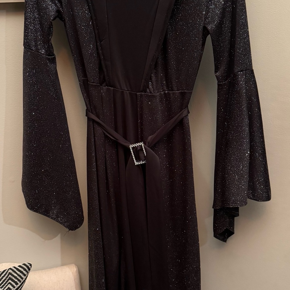 Witches Dress/ belt - child size large - black with glitter